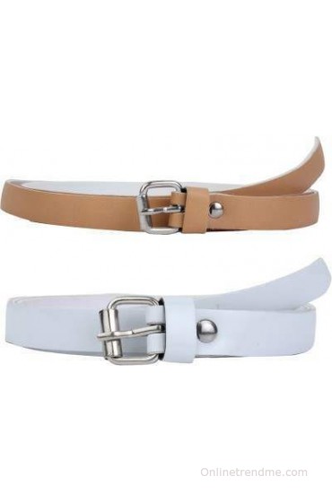 SRS Women Casual Beige, White Synthetic Belt(Beige, White)